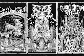 create detailed dark art illustration for your brand