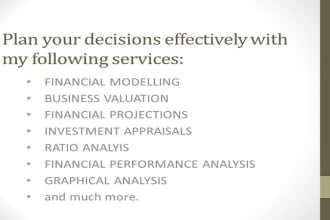 do financial modelling, projections and business valuations