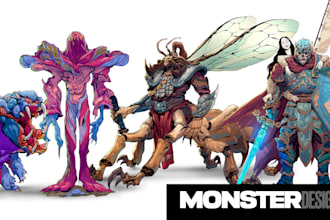 draw character designs for monsters
