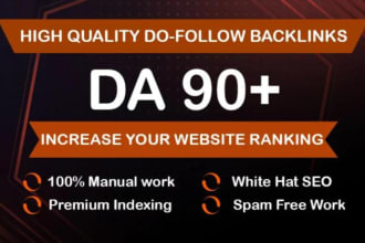 create da 90 high quality dofollow SEO backlinks high authority link building