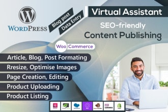 do wordpress data entry, blog post, product upload