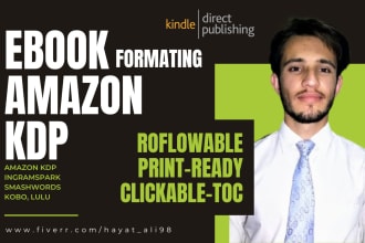 format your ebook and paperback for amazon KDP, smashwords, ingramspark and lulu