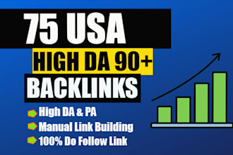 build 75 high da authority USA powerful link building SEO backlinks