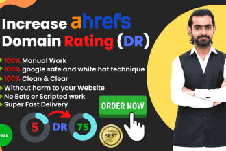 increase ahrefs domain rating, increase da DR, domain rating, with SEO backlinks