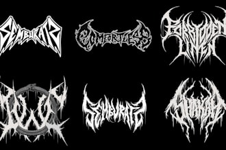 create metal font logo lettering
