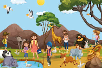 illustrate children story book illustration and cover