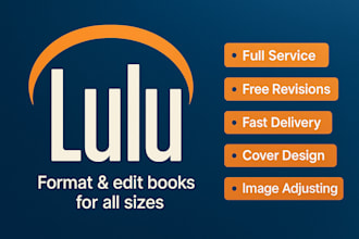 do book formatting and layout design for print and ebook on lulu and ingramspark