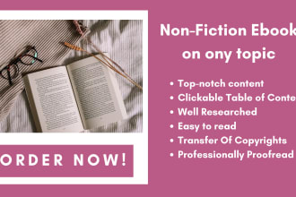 do research and write your non fiction ebook on any topic