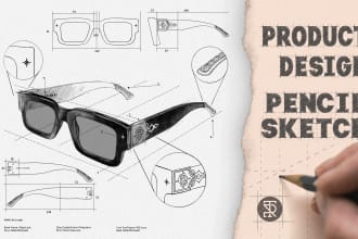 draw pencil sketches of object or product for various needs