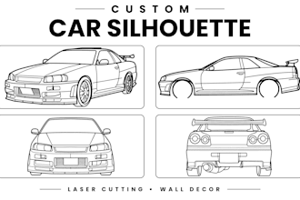 create custom car silhouette vector for laser cutting