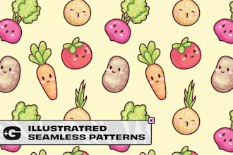 create kawaii seamless patterns
