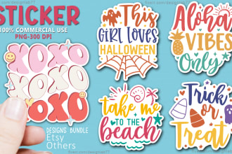 provide typography sticker designs for small business