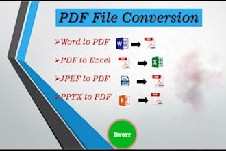 perfectly do file conversion PDF to word excel and jpeg