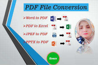 perfectly do file conversion PDF to word excel and jpeg