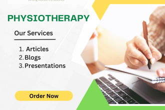 make physiotherapy articles blogs and presentations