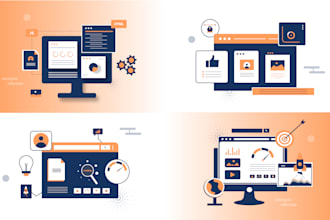 design flat vector illustrations and icons