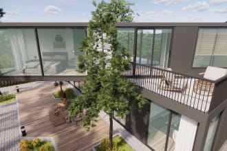 3d architectural interior and exterior design on sketchup