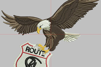 embroidery logo digitizing design into dst file in 2 hour