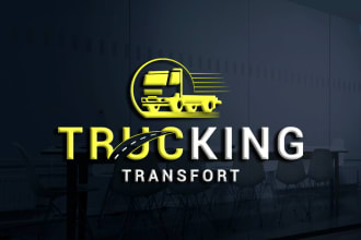do logistics transport, dispatcher trucking and automotive racing logo