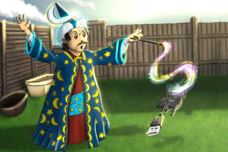 make a childrens story book illustration digital painting
