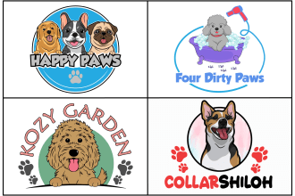 design awesome pet dog cat and animal mascot logo