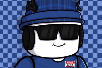 design a cartoony profile picture of your roblox character