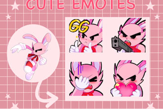 create cute twitch or discord  emotes