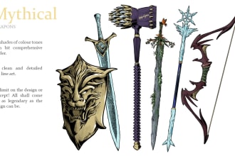 draw your weapon concept art in awesome details