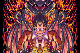 create anime style illustrations for your merchandise