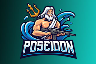 design professional poseidon logo without any copyright