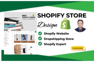 build shopify store design, shopify website and shopify dropshipping store