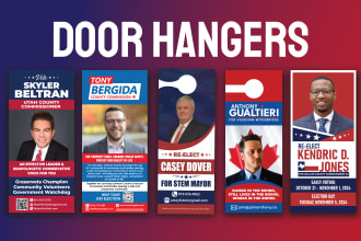 design flyer, door hanger, rack card, push card, postcard for political campaign