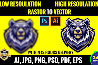 manual vector tracing, raster to vector, logo redesign and convert to vector