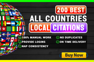 350 local listing citations and directory submission for local seo