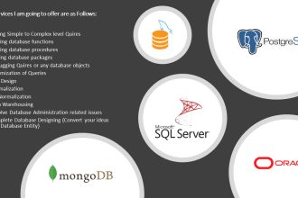 help you with  mysql, sqlserver, oracle, postgresql  quries and tasks