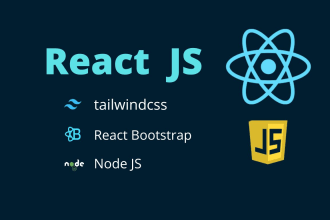 design and develop UI web pages with react js HTML5 CSS bootstrap and tailwind