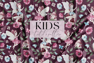 create kid seamless pattern for textile, clothing