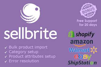 setup sellbrite and push listings to ebay, amazon, walmart