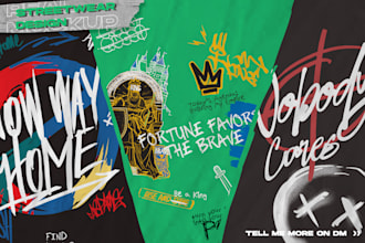 design edgy and bold streetwear graphics