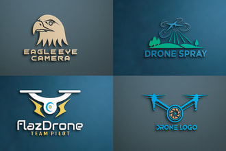 design modern drone photography and 3d camera logo