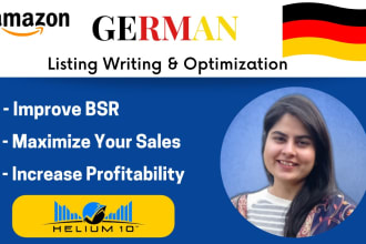 write german amazon listing and SEO product description and listing optimization