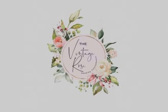 design watercolor flower interior home decor logo