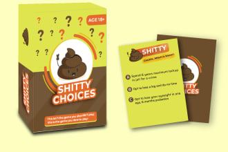 design party card game or couple card game with box
