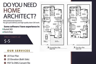 draft 2d floor plans using autocad
