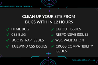 fix bugs, responsive to mobile friendly within 12 hours of html CSS bootstrap