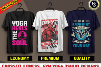 design trendy crossfit tees , fitness, yoga tees, gym tshirts for you