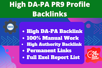 create high da pa pr9 profile backlinks
