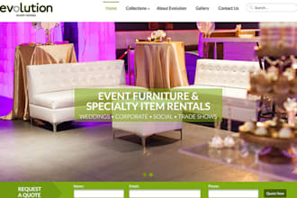 design photo booth website, party rental website and  booking
