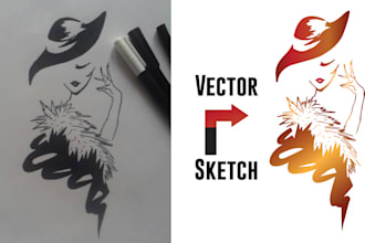 do vector tracing and convert your logo or sketch to vector