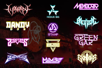 design dj, music, band, edm, typography, metal, band logo